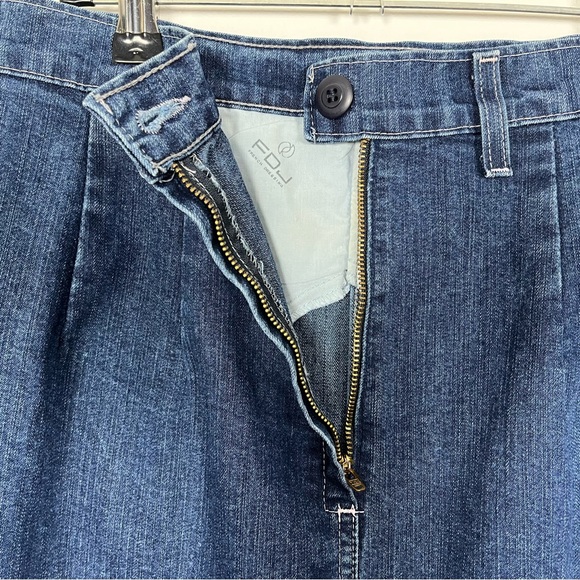 FDJ 🇨🇦 Vintage Blue Denim Maxi‎ Pencil Skirt Back Slit Size 12 - Picture 7 of 10